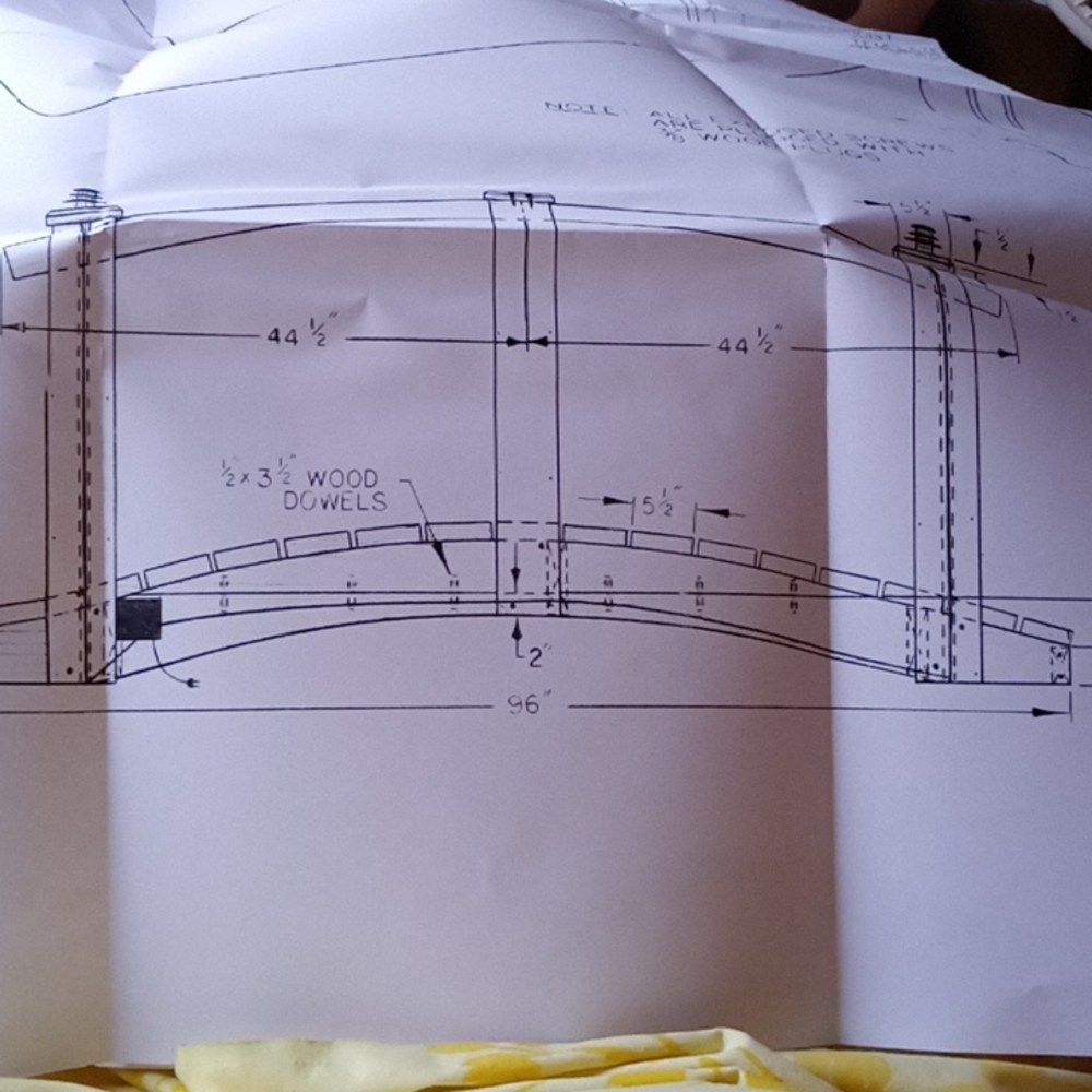 Garden Bridge wood plans, new,